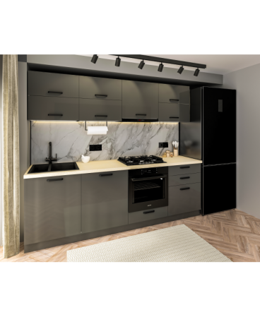 Bucatarie Daria V2, 240x60x200cm, Gri antracit [2]