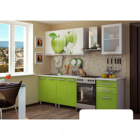Bucatarii - Bucatarie FAMP MAR, 180x60x200cm, Alb + Verde