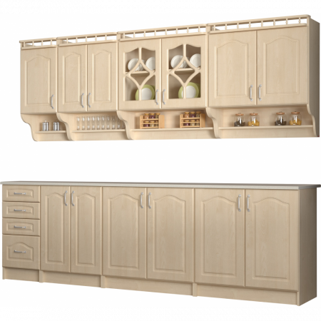 Bucatarie KORONA MEBEL MDF 2.6M MESTEACAN BLAT INTREG [1]