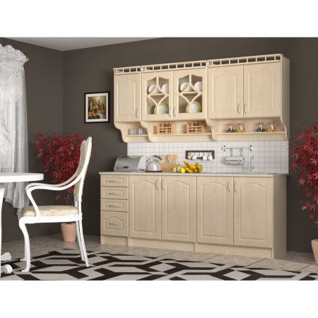 Bucatarii - Bucatarie Korona Mebel MDF 2m, 200x60x200cm, mesteacan