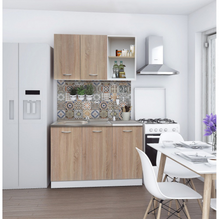 Mobilier bucatarie - BUCATARIE NATALI 1.2M ALB+SONOMA