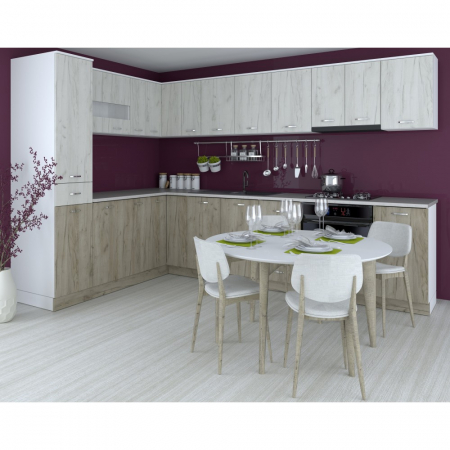 Mobilier bucatarie - BUCATARIE NICO PE COLT,203X60X200 CM, STEJAR K001+K002