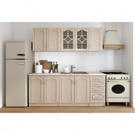 Mobilier bucatarie - Bucatarie Olea mebel MDF 2m mesteacan cu blat intreg