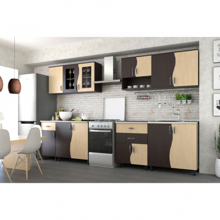 Mobilier bucatarie - Bucatarie Paula S wenge+mesteacan