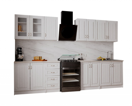 Bucatarie Provence RO 2.6m MDF, Alb [6]