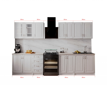 Bucatarie Provence RO 2.6m MDF, Alb [7]