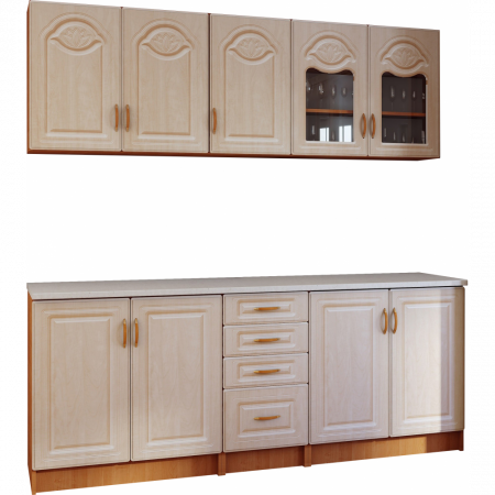 Bucatarie TIULPAN MDF 2.0M MESTEACAN CU BLAT INTREG [1]