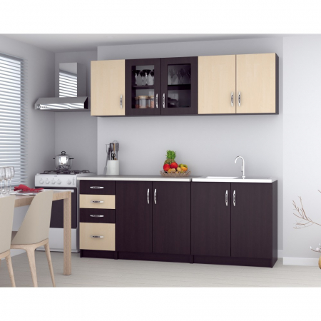 Mobilier bucatarie - BUCATARIE VENUS RO 2.0M WENGE+MESTEACAN