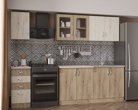 Mobilier bucatarie - Bucatarie Venus ro, 200x60x200 cm, k001+k002