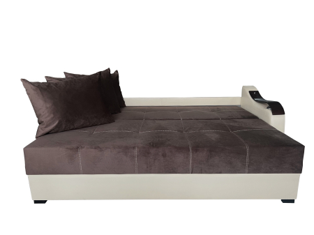 Canapea Extensibila Dana, 220x100x75 Cm, Velvet Cappuccino [2]
