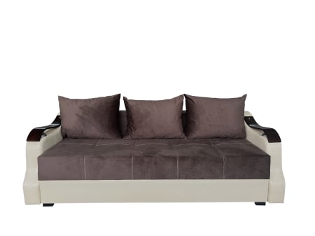 Mobilier tapitat - Canapea Extensibila Dana, 220x100x75 Cm, Velvet Verde, Crem
