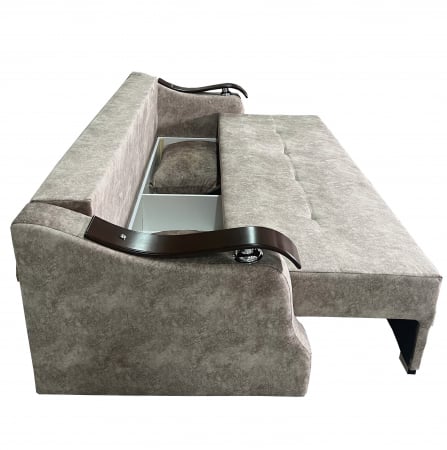Canapea Extensibila Dana, 220x100x75 Cm, Velvet Verde, Crem [9]