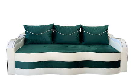 Canapele - Canapea Extensibila Simona, 225x74x100 Cm, Negru, Alb