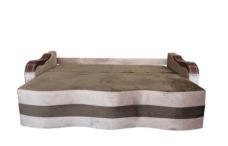 Canapea Extensibila Simona, 225x74x100 Cm, Maro, Crem [2]
