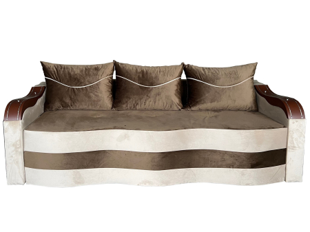 Canapele - Canapea Extensibila Simona, 225x74x100 Cm, Maro, Crem