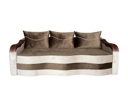 Mobilier tapitat - Canapea Extensibila Simona, 225x74x100 Cm, Gri, Crem