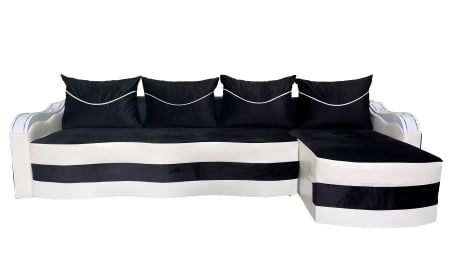Mobilier tapitat - Coltar Extensibil Simona, 300X145X70 Cm, Gri, Alb