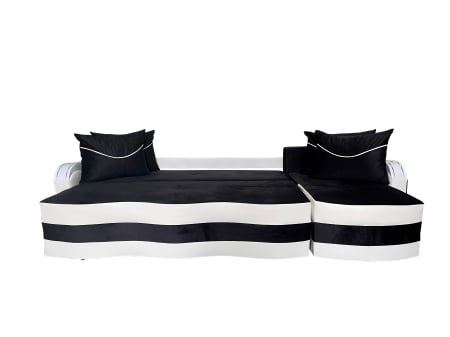 Coltar Extensibil Simona, 300X145X70 Cm, Negru, Alb [1]