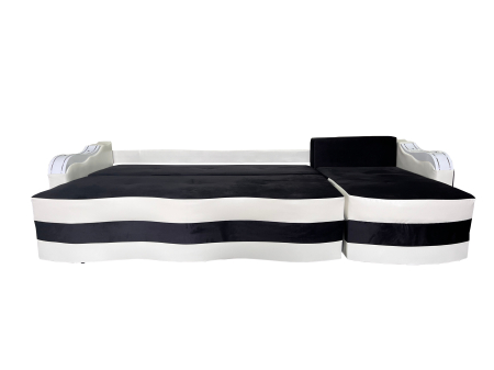 Coltar Extensibil Simona, 300X145X70 Cm, Negru, Alb [2]