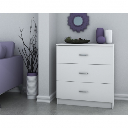 Comoda 3 sertare ro,72x40x79 cm, Alb [0]