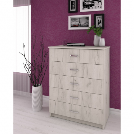 Comode - Comoda 5 sertare, 72x40x90cm, stejar k001