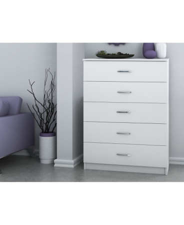 Mobilier dormitor - COMODA 5 SERTARE RO, ALB
