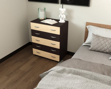 Comoda Alin 5 sertare wenge+mesteacan [3]