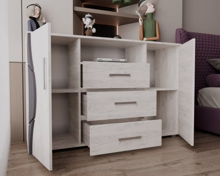 Comoda Laguna RO, 135x40x84 cm, Stejar K001 [2]