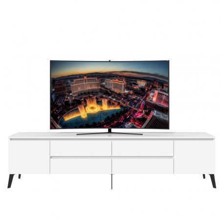 Comoda MP1, 220x40x55 cm, alb acril [3]