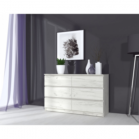 Mic mobilier - Comoda MP6 6S,130x44x80 cm, Stejar K001