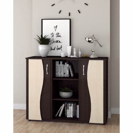 Comoda Tineret, 120x45x95cm, wenge+mesteacan [0]