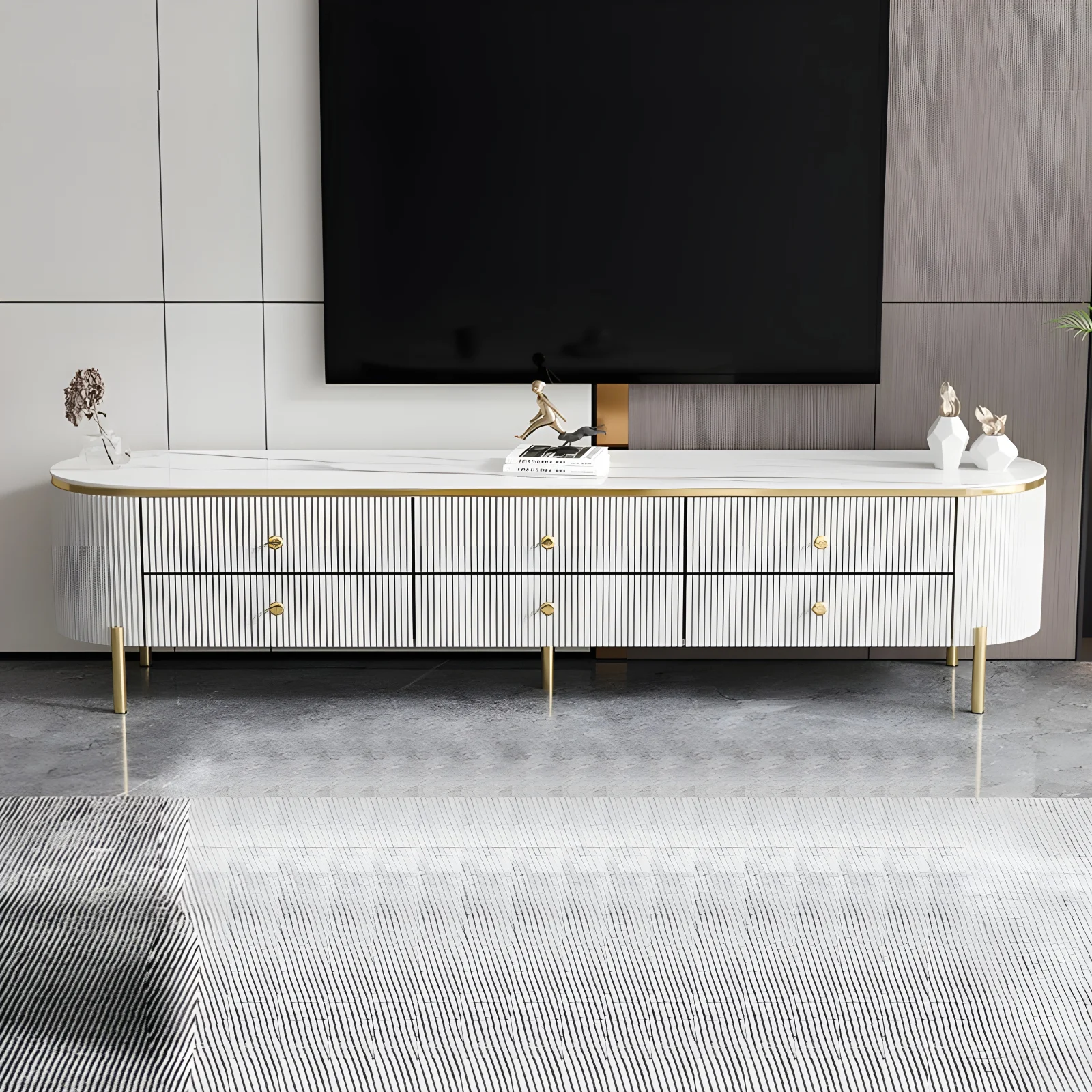 Mic mobilier - Comoda tv Beliani 200x40x46 Mdf