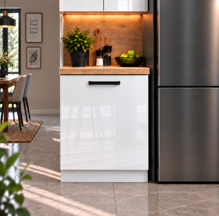 Mobilier bucatarie - Corp inferior Daria, 60-1u, Acril Alb