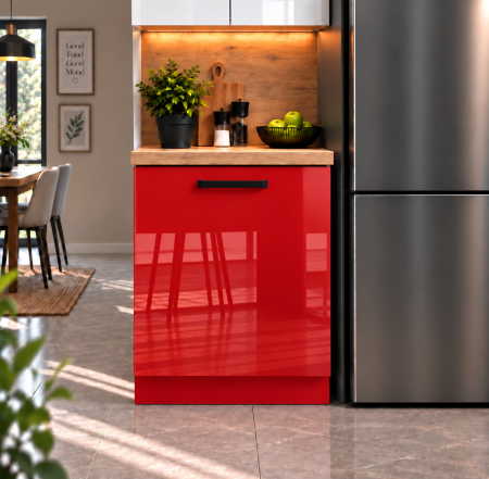 Mobilier bucatarie - Corp inferior Daria, 60-1u, Acril Rosu