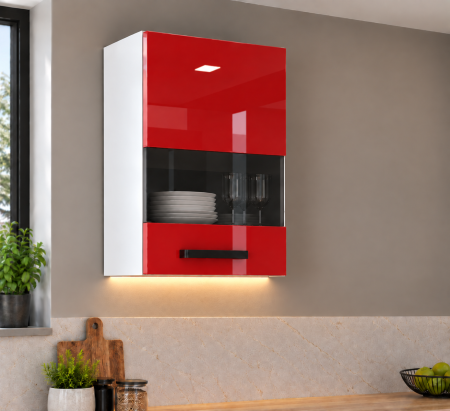 Mobilier bucatarie - Corp superior bucatarie Daria 40-1UG + Acril Rosu