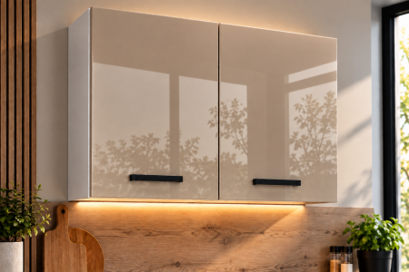 Mobilier bucatarie - Corp superior bucatarie Daria, 90-2u, Acril Cappuccino