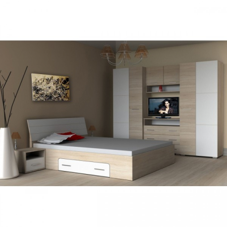 Mobilier dormitor - Dormitor Andrei, 200x80x50, sonoma+alb