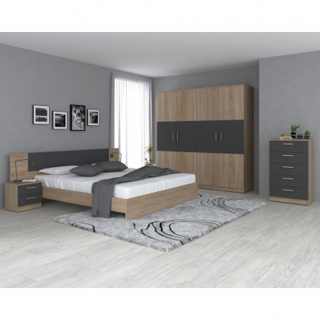 Dormitor complet - Dormitor Betty sonoma+grafit