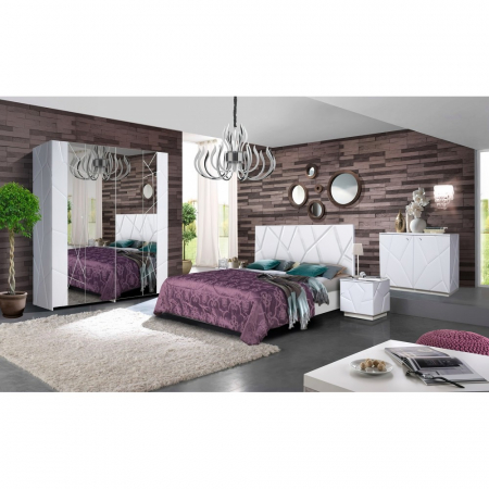 Dormitor complet - DORMITOR KENZO P160 ALB LUCIOS