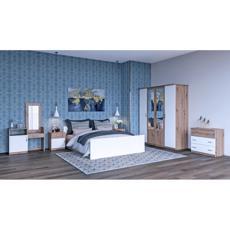Mobilier dormitor - DORMITOR KIM NOVA RO STEJAR WOTAN + ALB