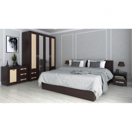 Mobilier dormitor - DORMITOR PALERMO WENGE+MESTEACAN
