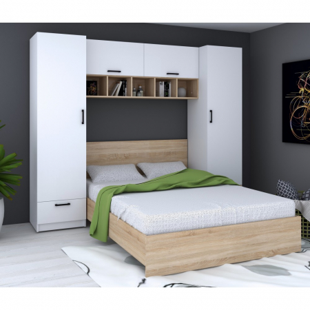 Dormitor complet - DORMITOR TEO ALB+SONOMA