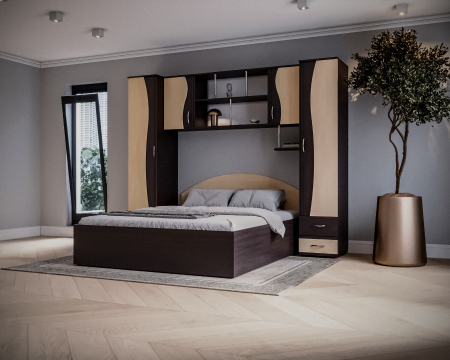 Dormitor Tineret, wenge+mesteacan 227x51/205x200cm [1]