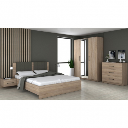 Dormitor complet - Dormitor Vera RO, 164x56x205cm, sonoma