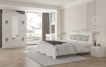 Dormitor complet - Dormitor ZQB-811, 3 USI, Alb