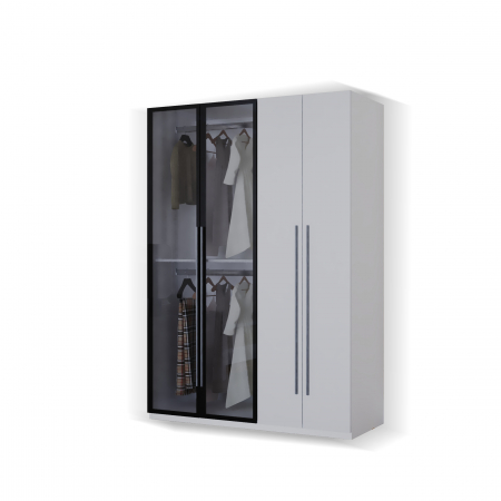 DRESSING MONTREAL MDF CULOARE ALB+GRI 140x200x55 [5]
