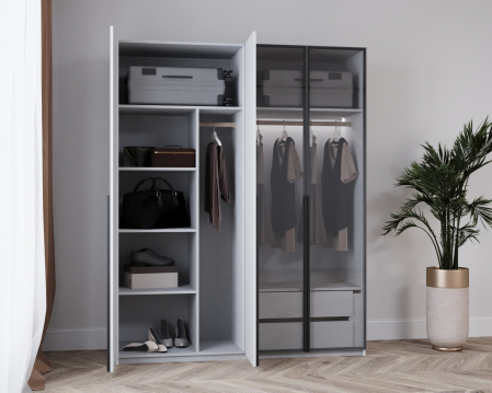 DRESSING TEMPO GRI  LED 180x60x200cm [3]