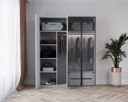 DRESSING TEMPO GRI  LED 180x60x200cm [4]