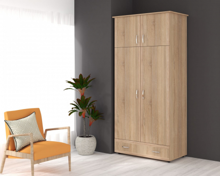 Dulapuri Living - Dulap 2 USI SOFT, 95x51x203cm, sonoma