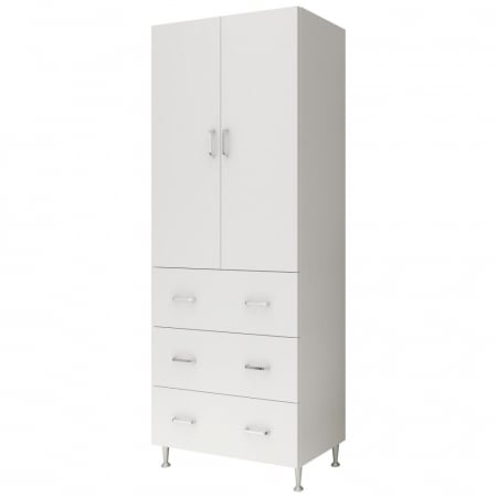 Dulap, 2U-3S, 70x35x180 cm, Alb [1]